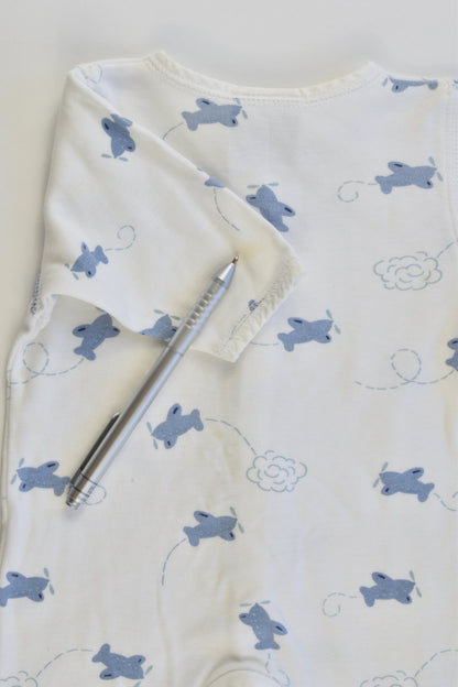 Baby World Size 0000 Planes Footed Romper