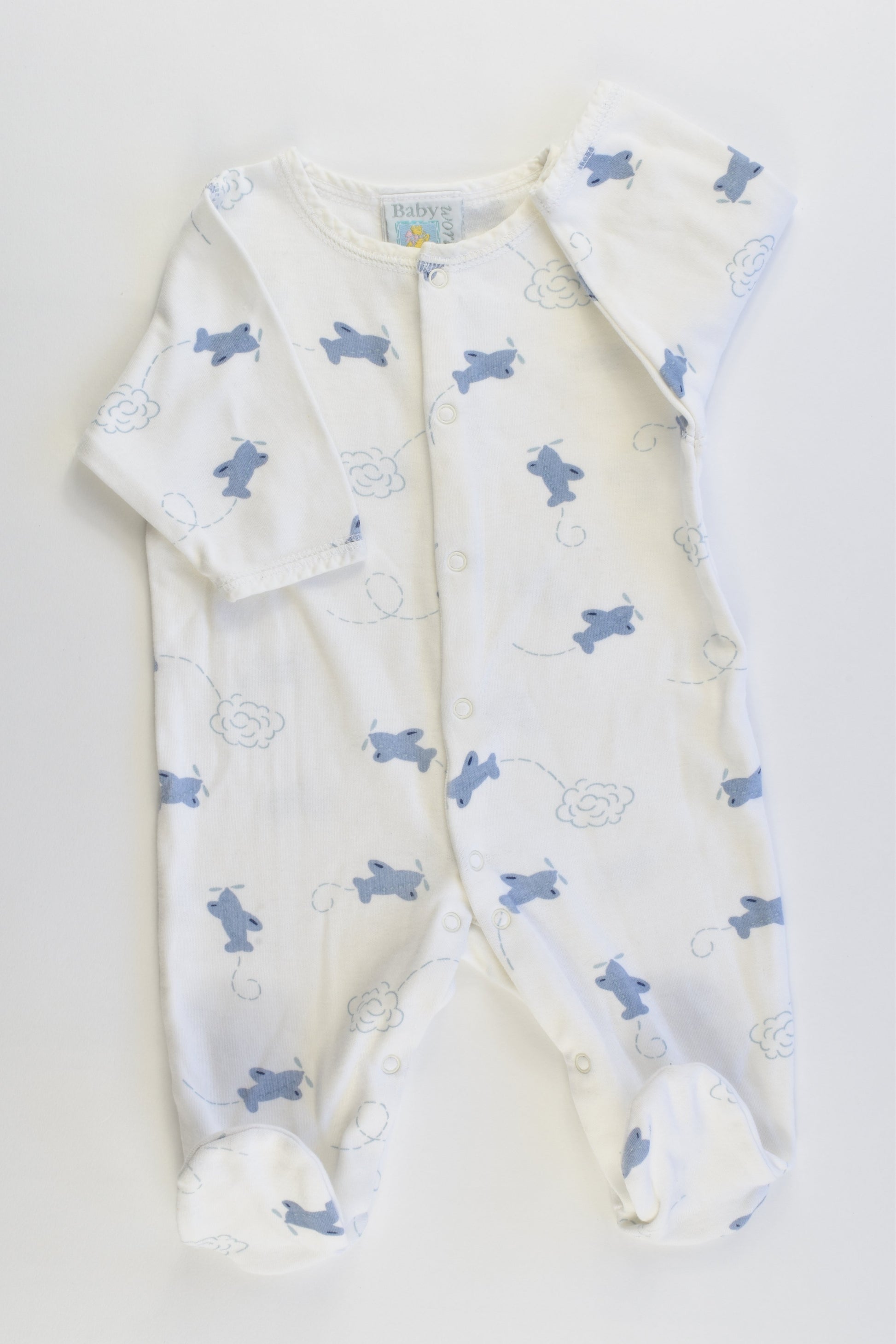 Baby World Size 0000 Planes Footed Romper
