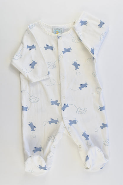 Baby World Size 0000 Planes Footed Romper