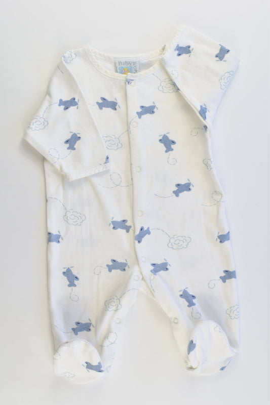 Baby World Size 0000 Planes Footed Romper