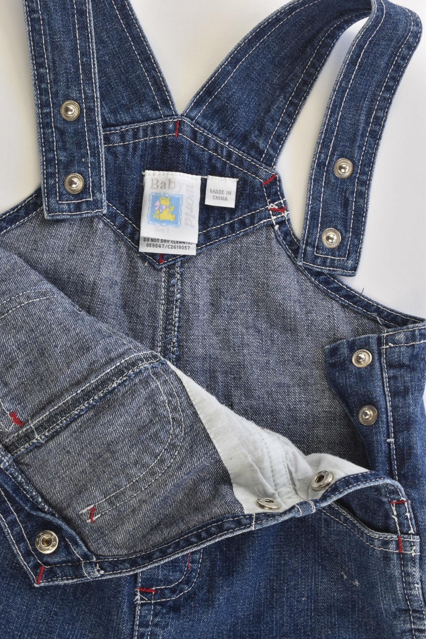 Baby World Size 1 'Baby Safari' Short Denim Overalls