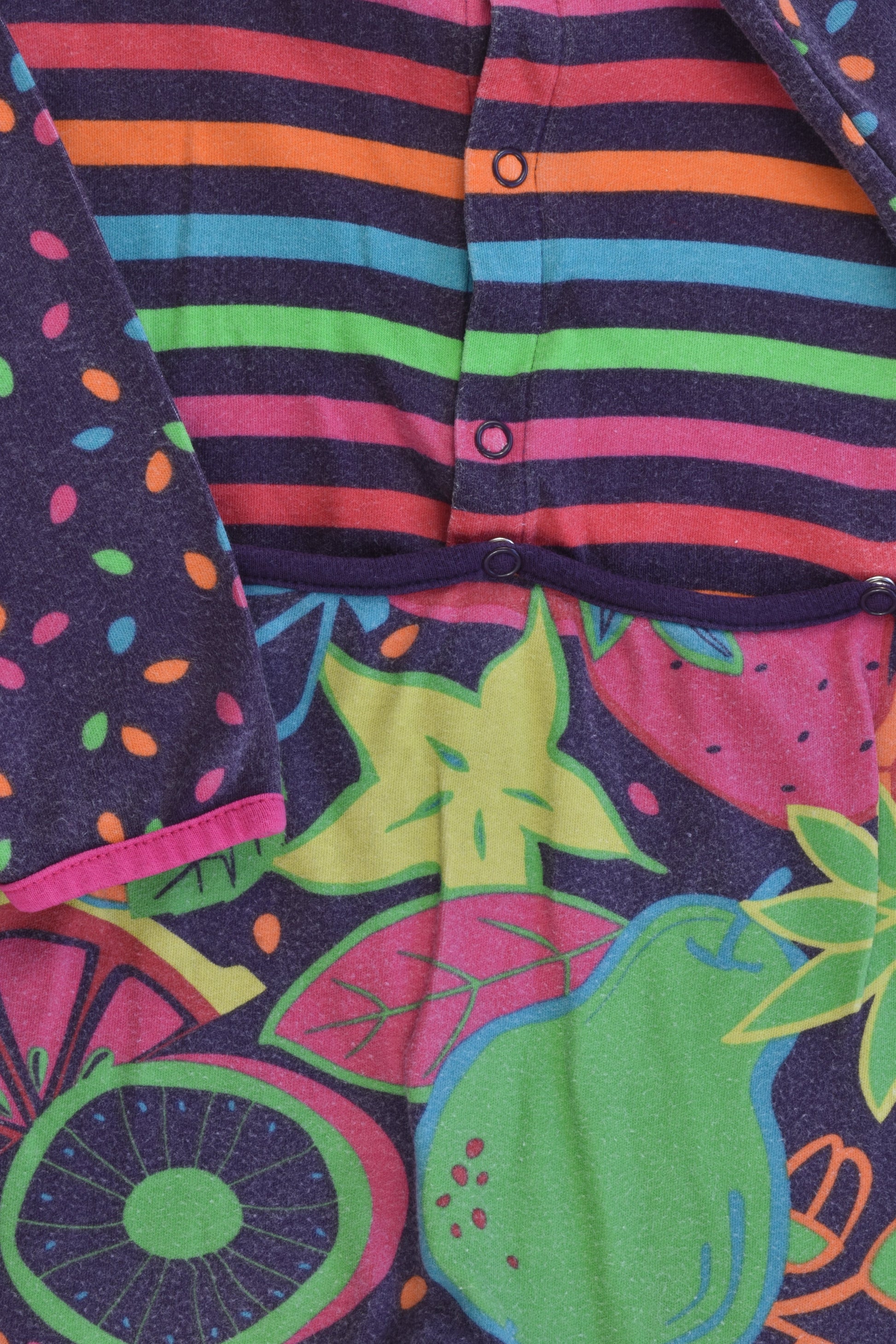 Babygro (France) Size 0-1 (18 months, 81 cm) 'Salade Exotique' Footed Romper