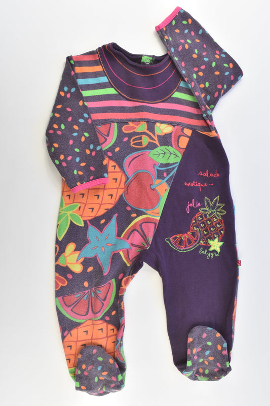Babygro (France) Size 0-1 (18 months, 81 cm) 'Salade Exotique' Footed Romper