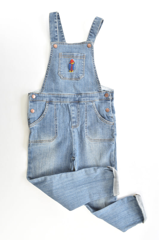 Baddington Bear Size 5 Stretchy Denim Overalls