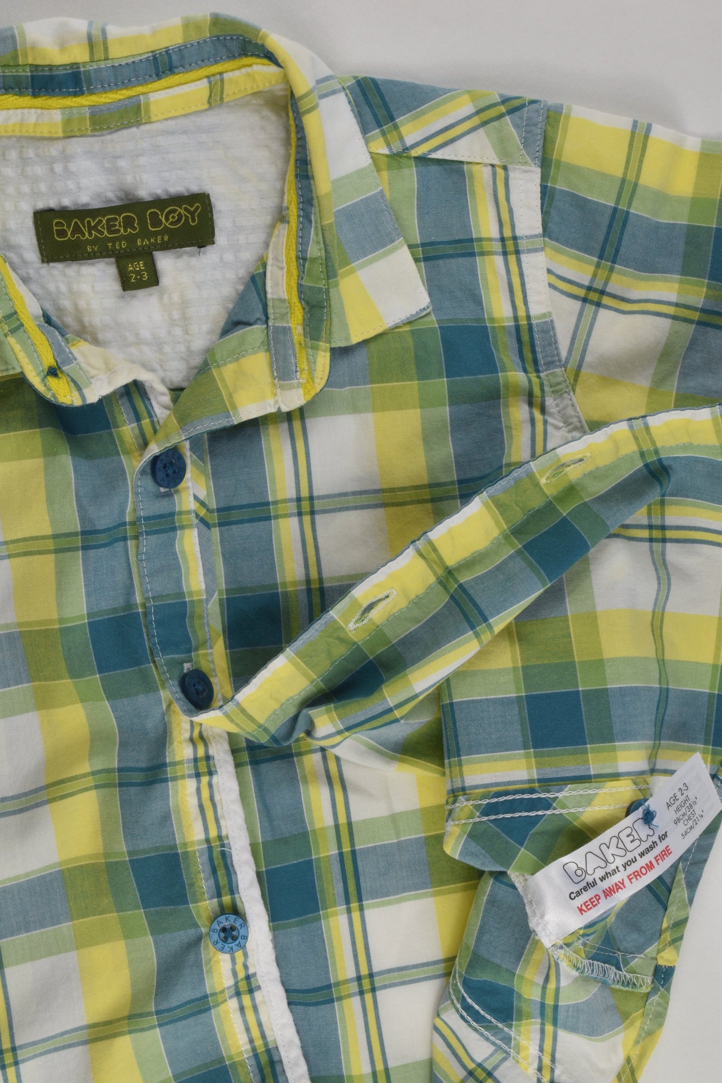 Baker Boy by Ted Baker Size 2-3 (98 cm) Checked Shirt