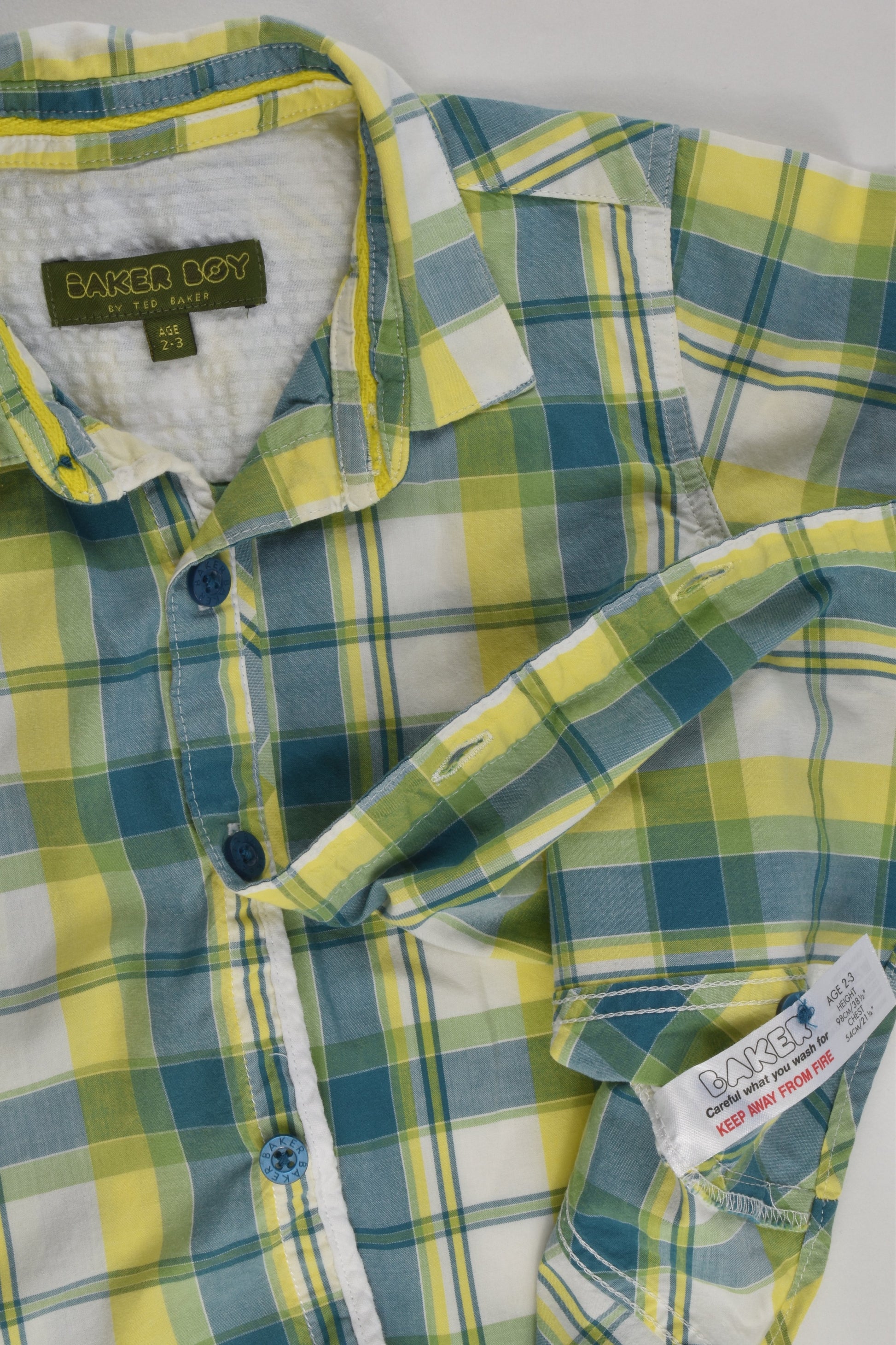 Baker Boy by Ted Baker Size 2-3 (98 cm) Checked Shirt