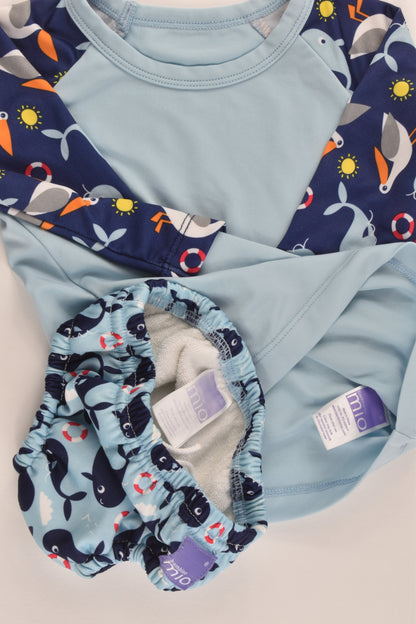 Bambino Mio Size approx 00 (7-9 kg) Nautical Rashie Top and Swim Nappy
