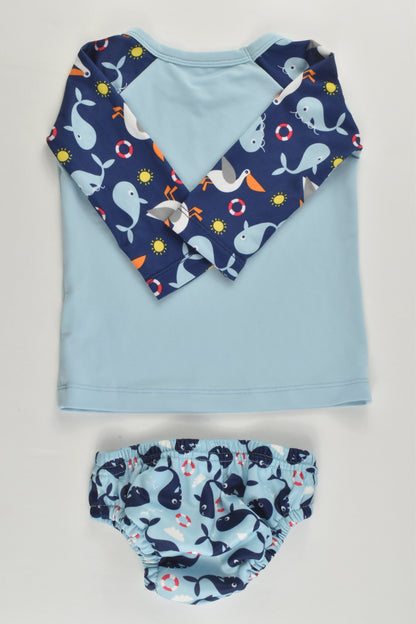 Bambino Mio Size approx 00 (7-9 kg) Nautical Rashie Top and Swim Nappy
