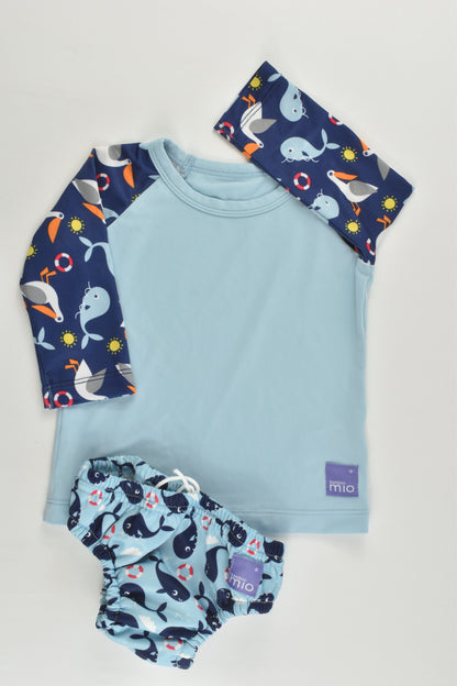 Bambino Mio Size approx 00 (7-9 kg) Nautical Rashie Top and Swim Nappy