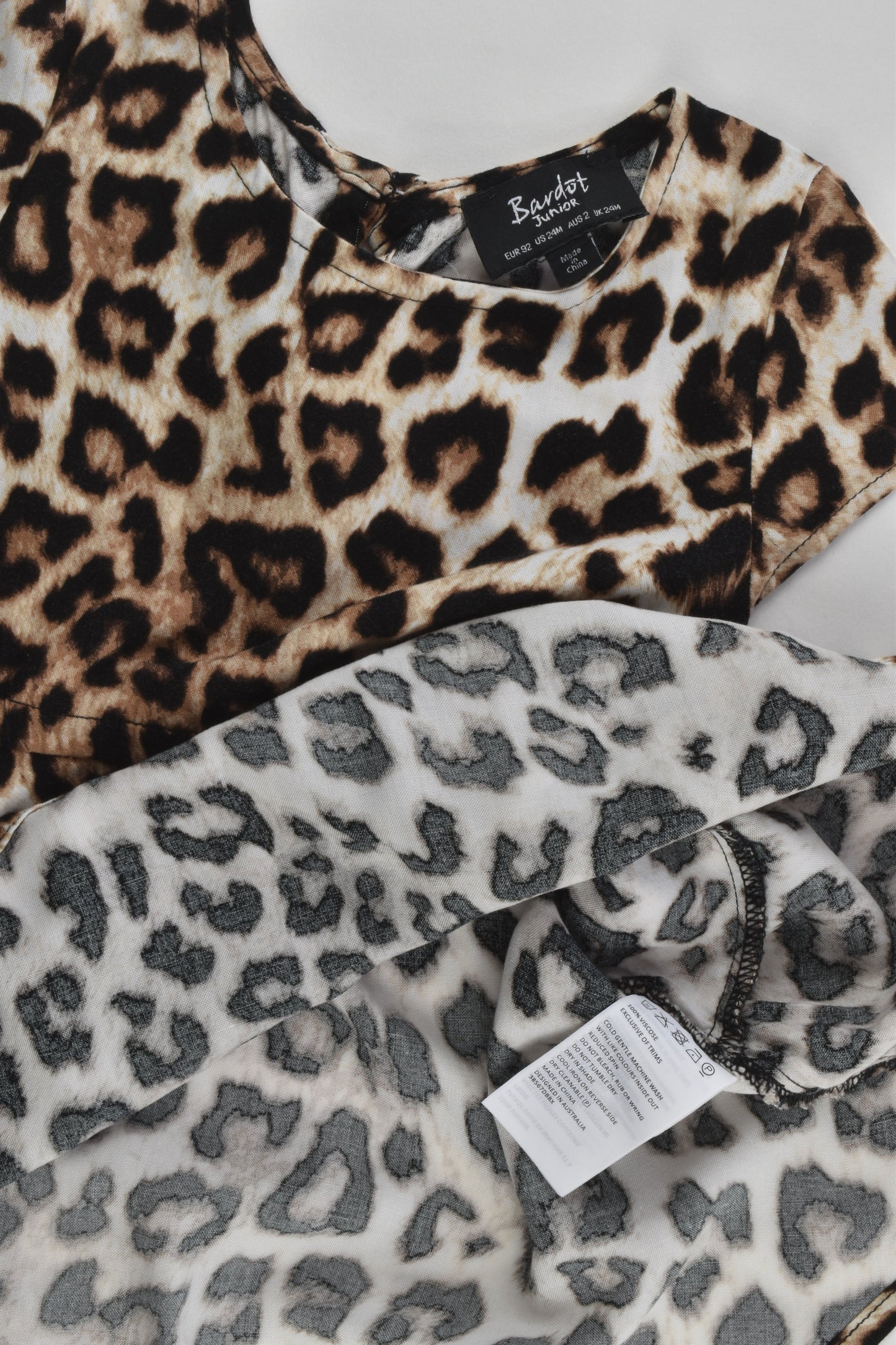 Bardot Junior Size 2 Leopard Viscose Dress