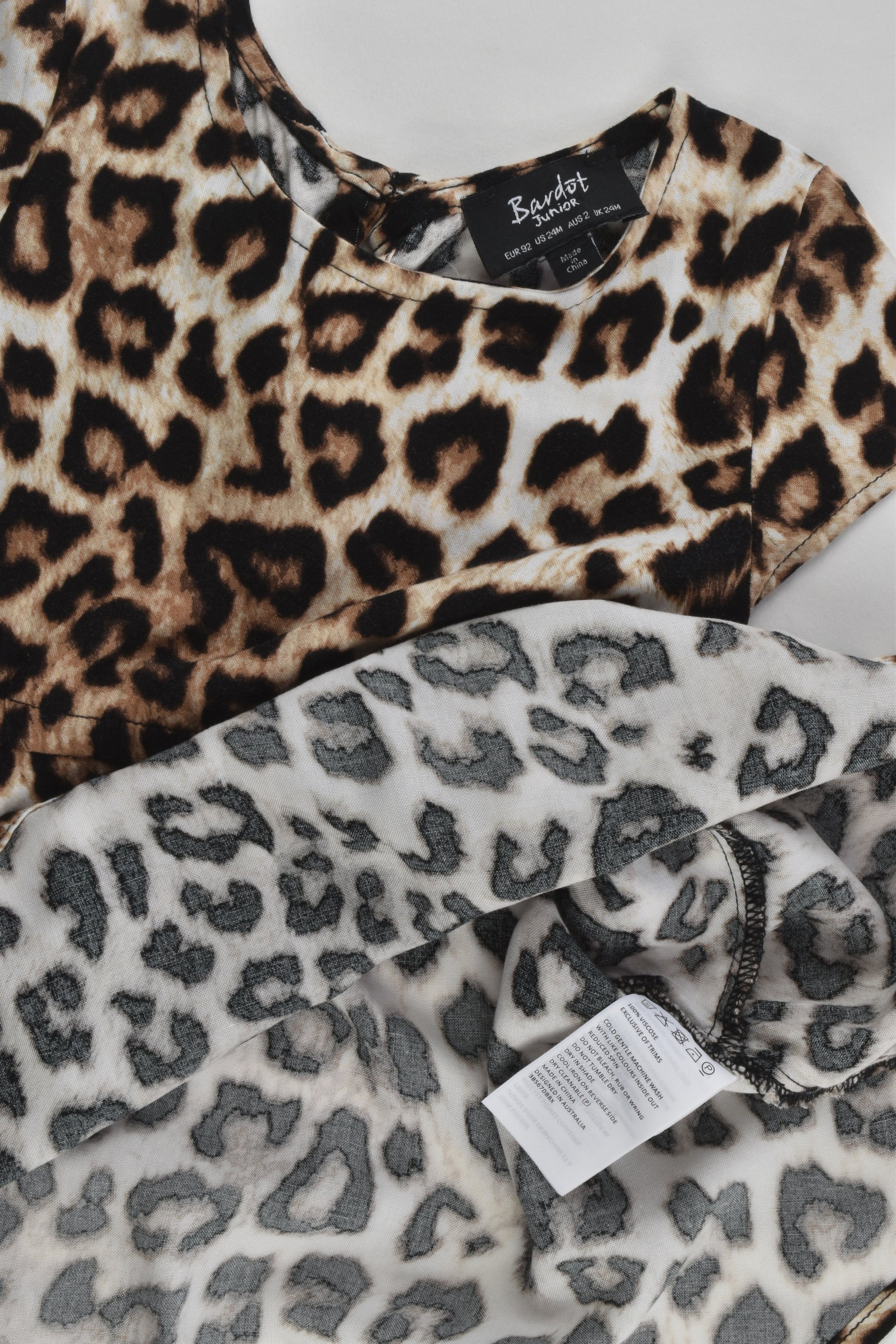Bardot Junior Size 2 Leopard Viscose Dress