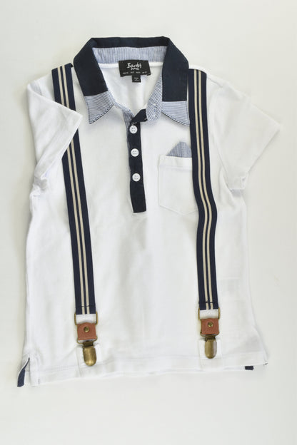 Bardot Junior Size 4-5 Suspender Polo Shirt