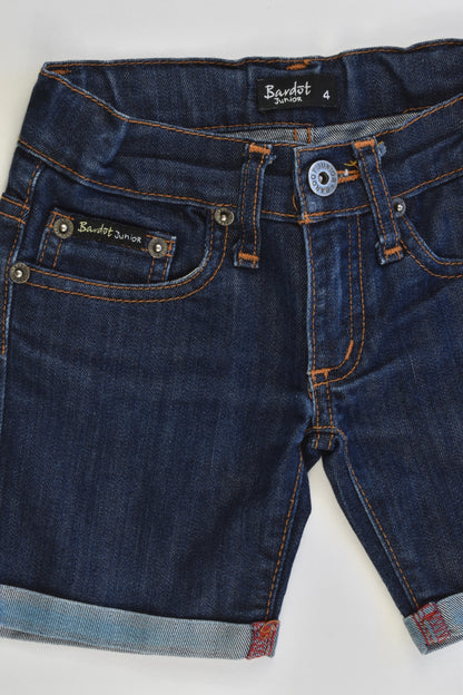 Bardot Junior Size 4 Stretchy Denim Shorts