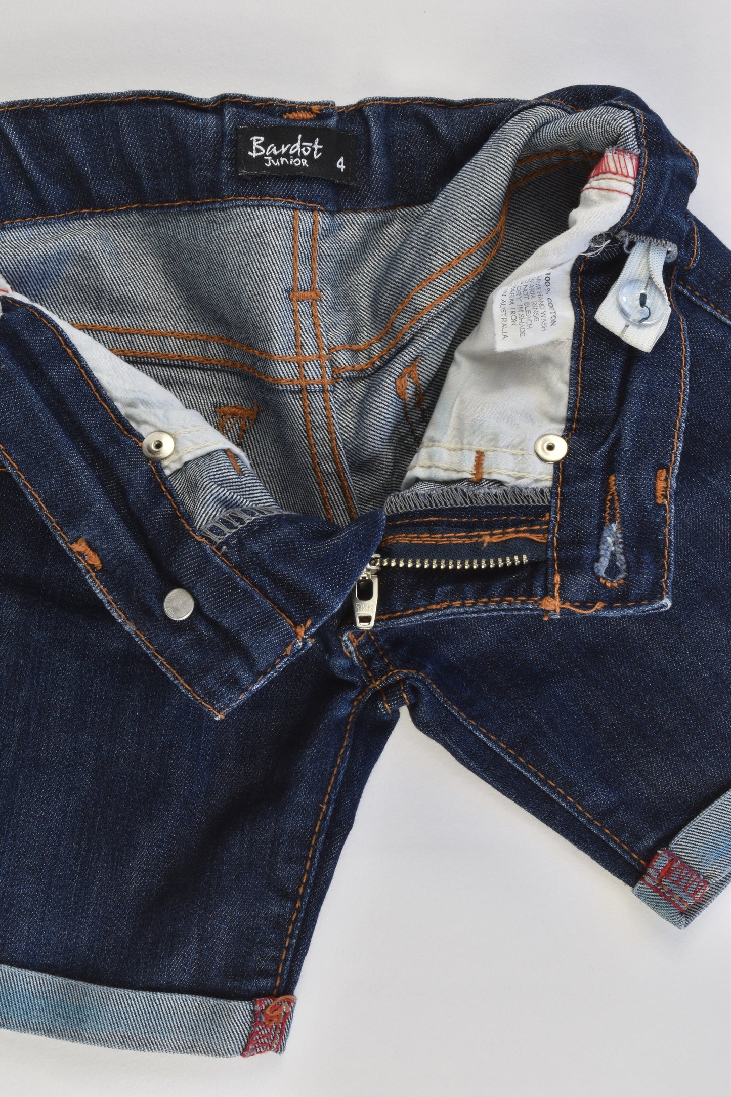 Bardot Junior Size 4 Stretchy Denim Shorts