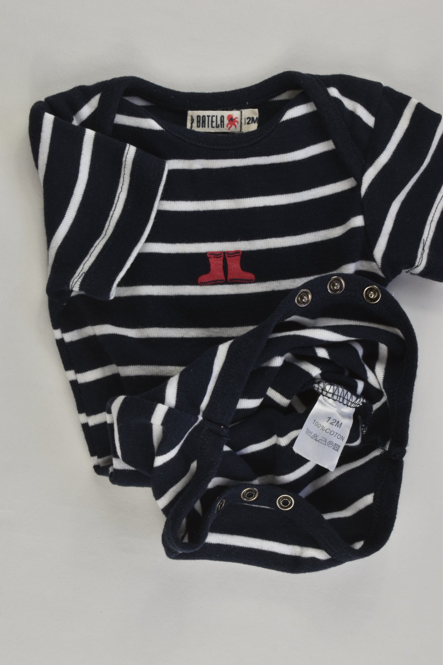Batela Size 0 (12 months) Striped Bodysuit