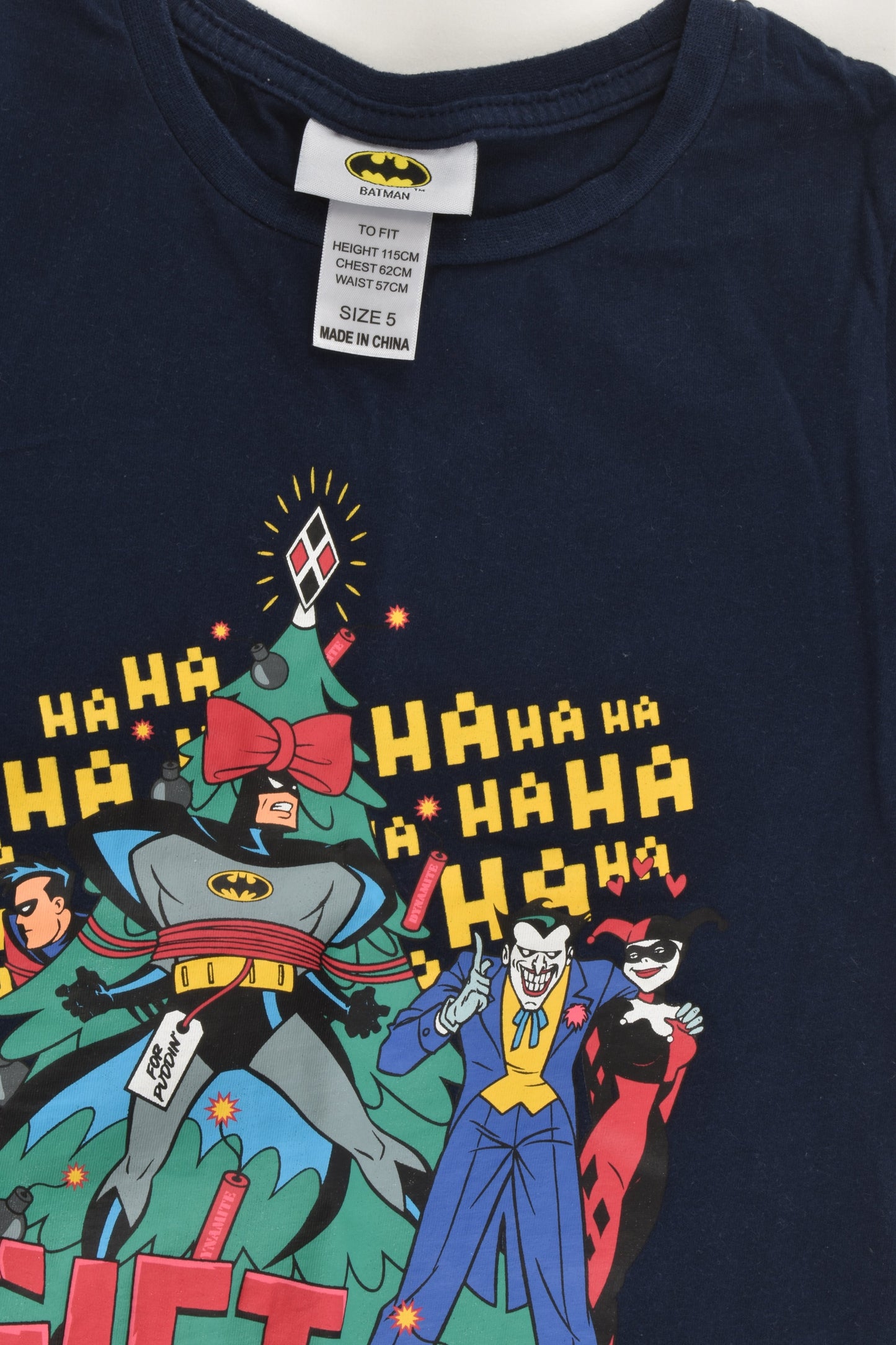 Batman Size 5 'Gift Wrapped' Christmas T-shirt