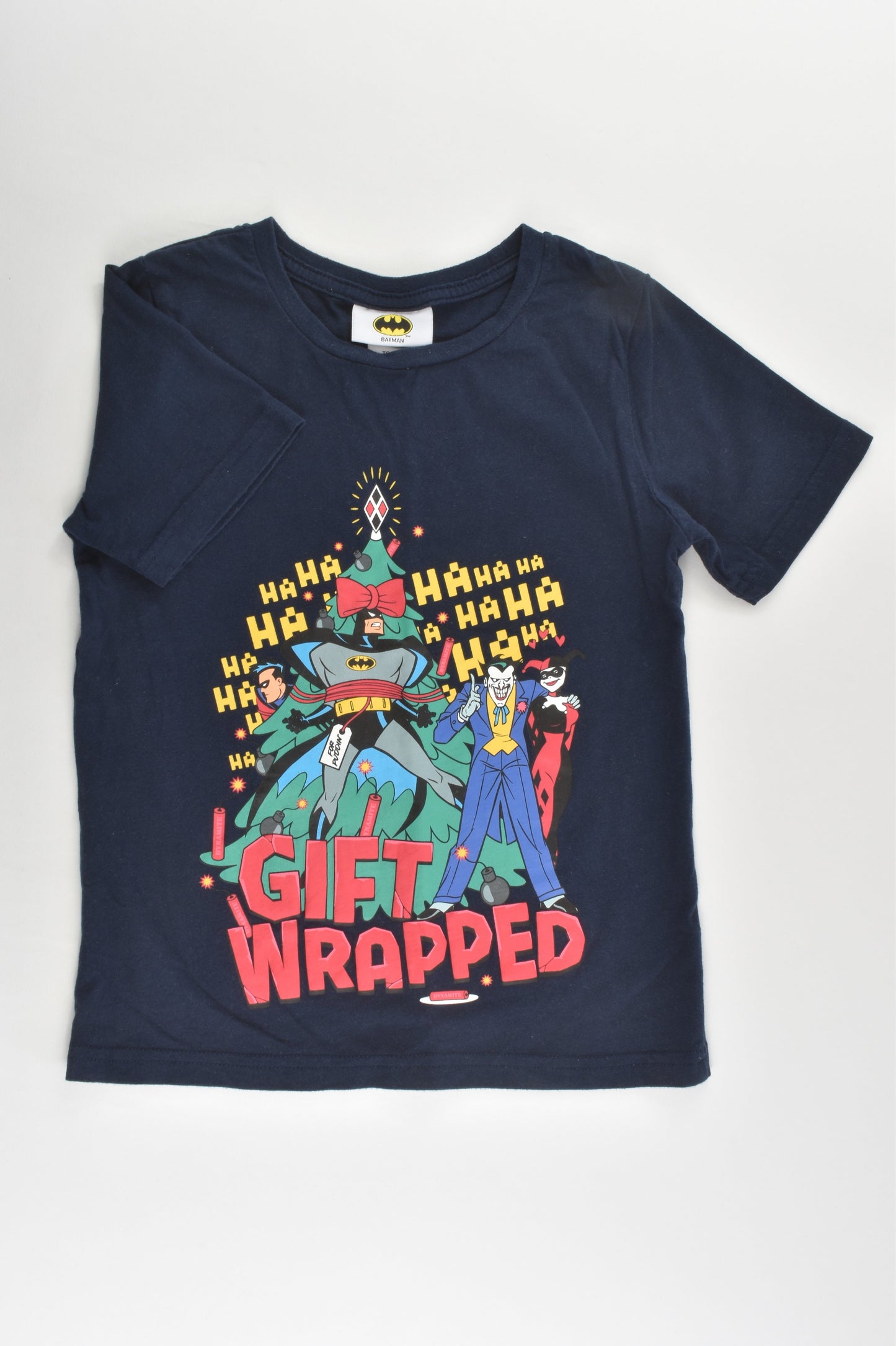 Batman Size 5 'Gift Wrapped' Christmas T-shirt