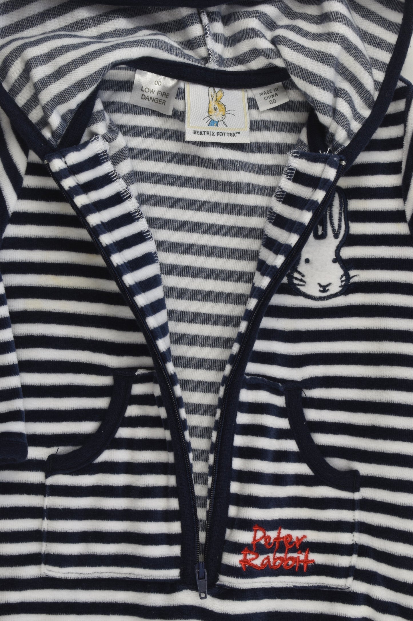 Beatrix Potter Size 00 Peter Rabbit Velour Romper
