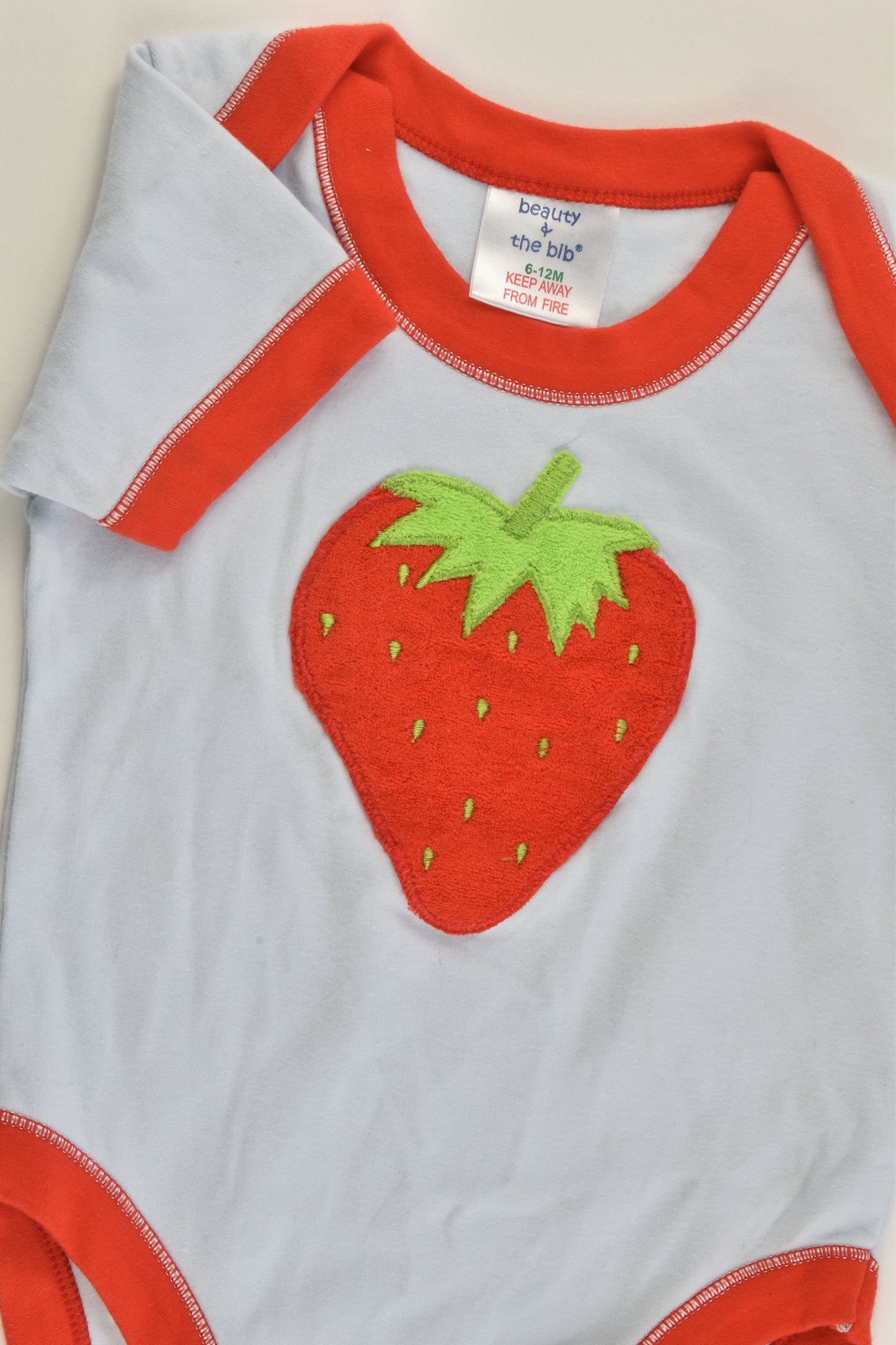 Beauty & The Bib Size 0 (6-12 months) Strawberry Bodysuit