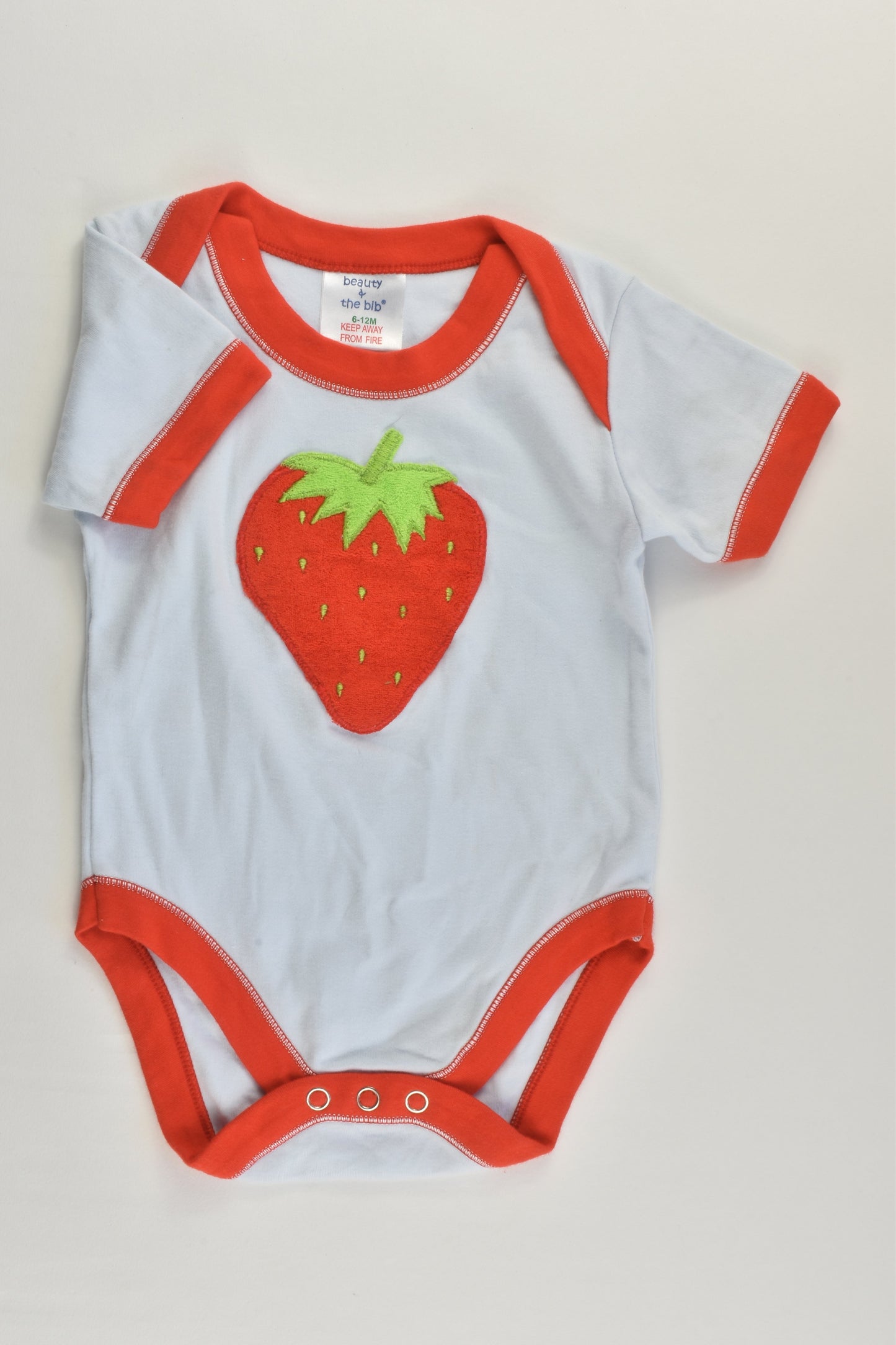 Beauty & The Bib Size 0 (6-12 months) Strawberry Bodysuit