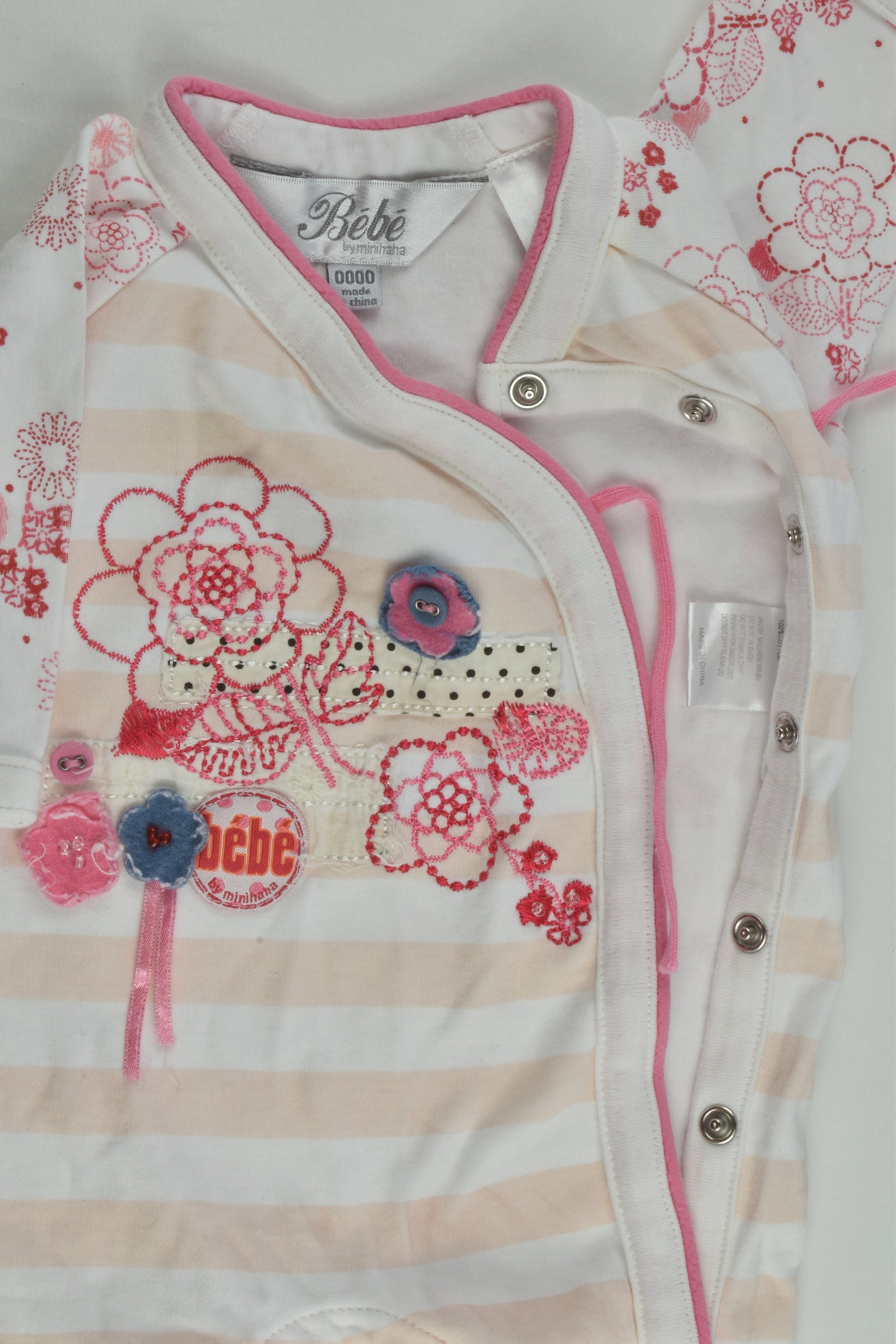 Bébé by Minihaha Size 0000 Footed Romper