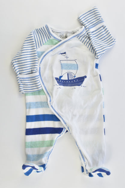 Bébé by Minihaha Size 0000 Sailboat Footed Romper