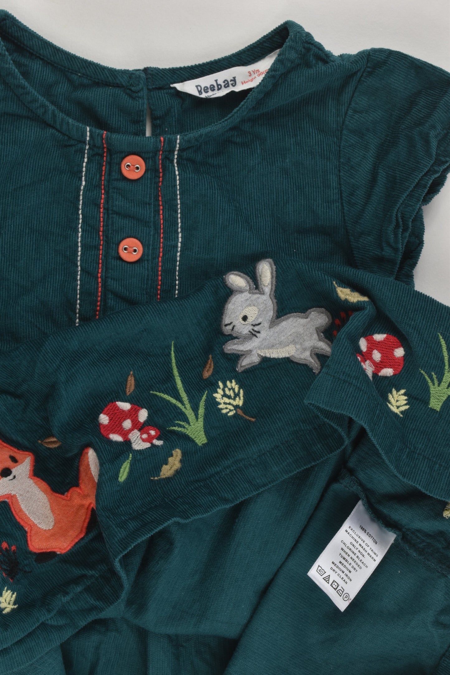 Beebay Size 3 (98 cm) Forest Animals Lightweight Cord Dress