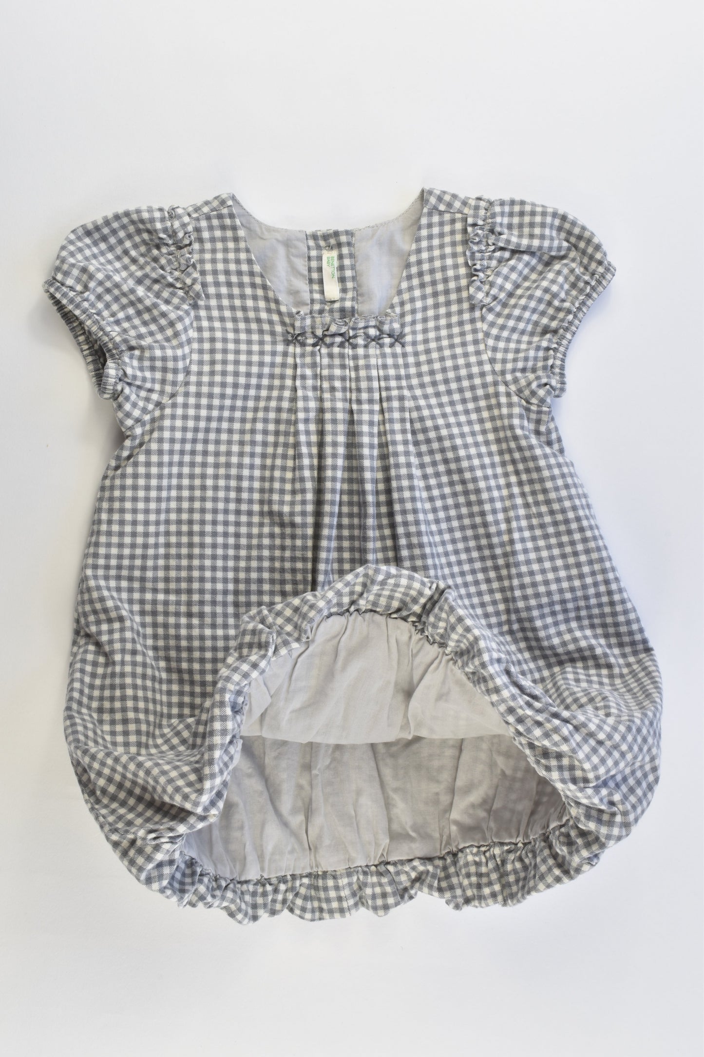 Benetton Baby (Italy) Size 00-0 (6-9 months, 67 cm) Lined Checked Dress