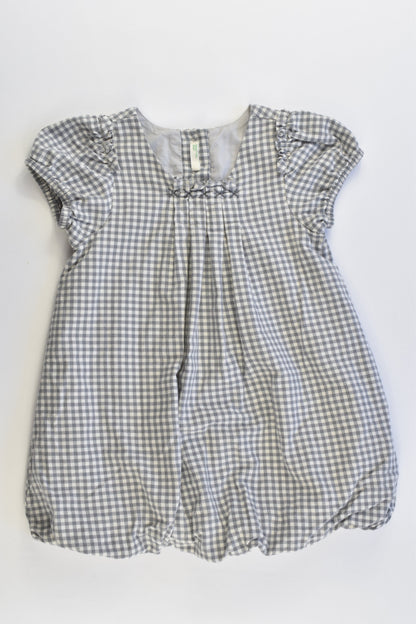 Benetton Baby (Italy) Size 00-0 (6-9 months, 67 cm) Lined Checked Dress