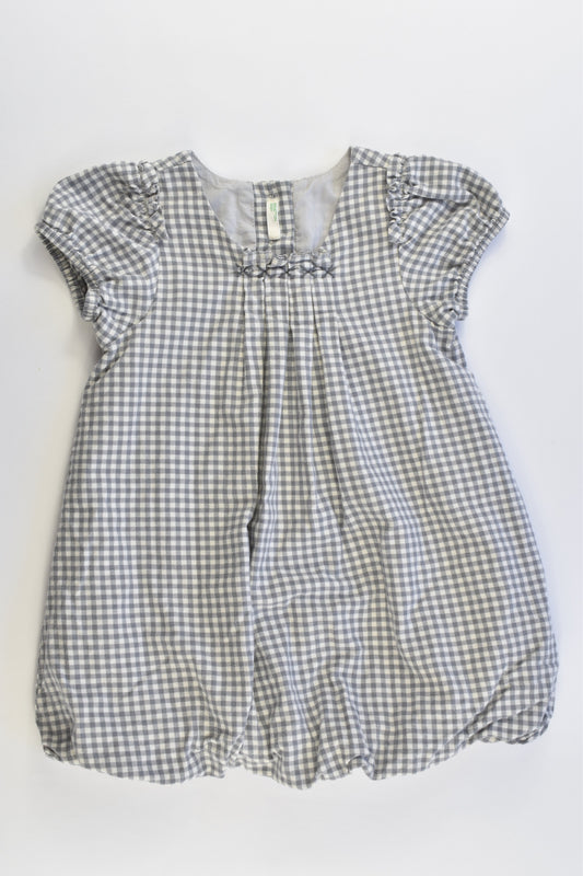 Benetton Baby (Italy) Size 00-0 (6-9 months, 67 cm) Lined Checked Dress