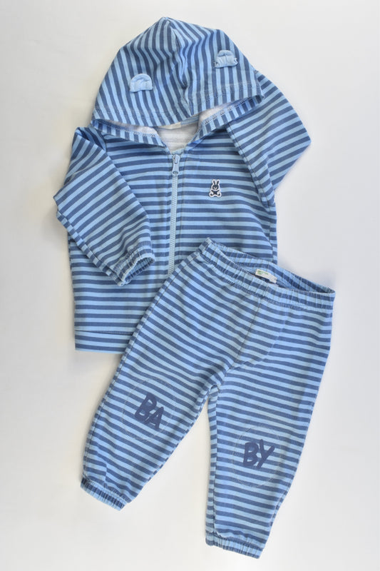 Benetton Baby (Italy) Size 6-9 months (68 cm, 00-0) Striped Set