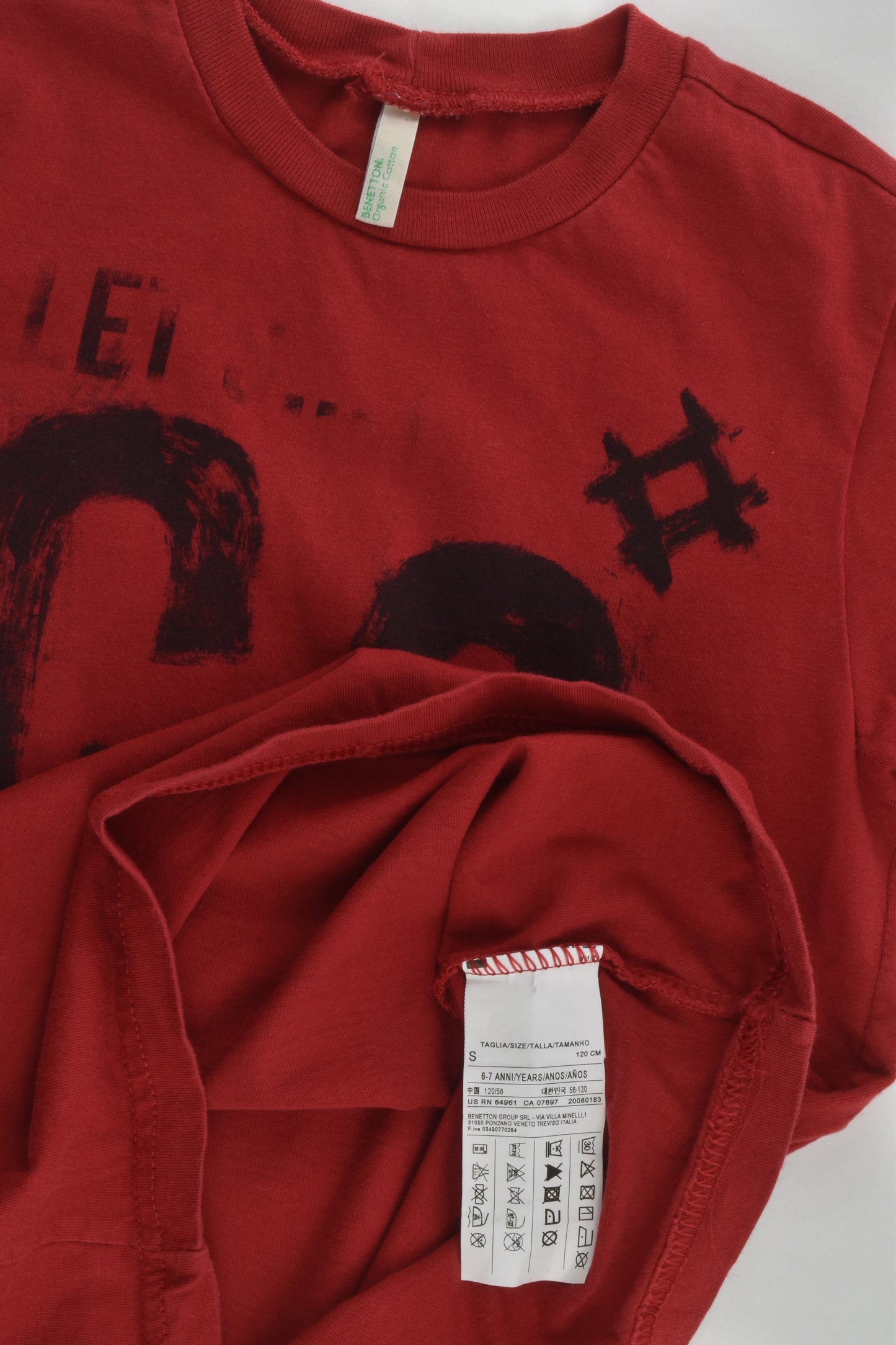 Benetton Size 6-7 'Go' Organic T-shirt