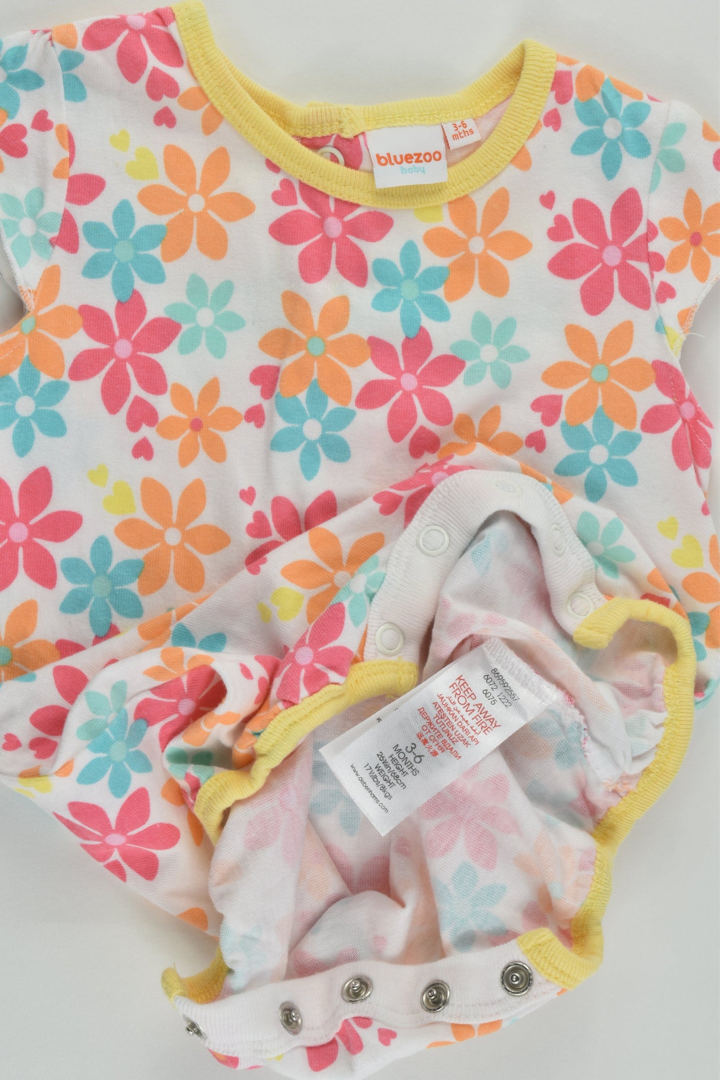 Bluezoo by Debenhams Size 00 (3-6 months) Floral Short Romper