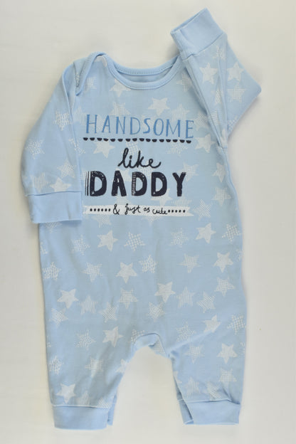 Bluezoo by Debenhams Size 00 (3-6 months) 'Handsome Like Daddy' Romper