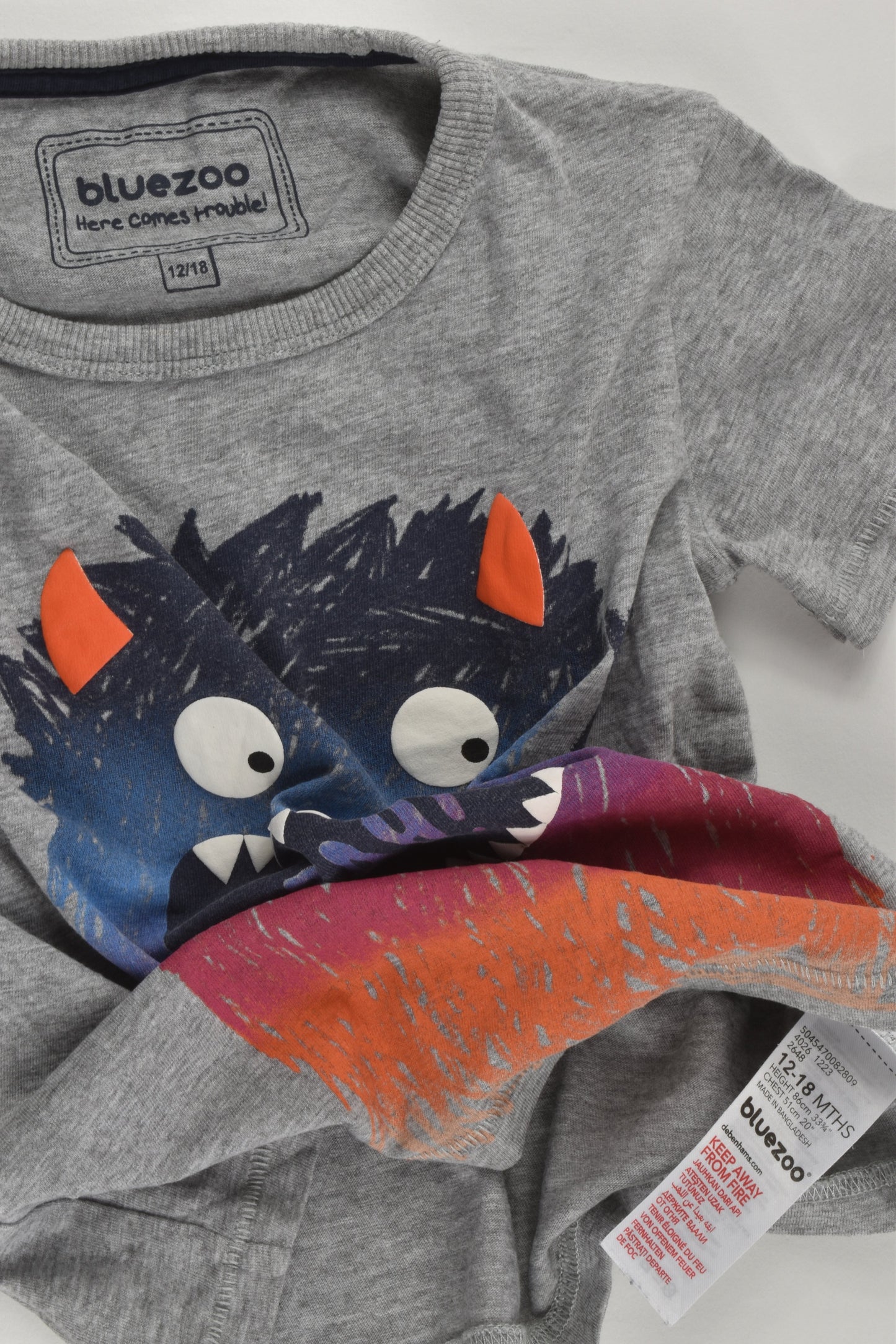 Bluezoo by Debenhams Size 1 (12-18 months) 'Rah!' T-shirt