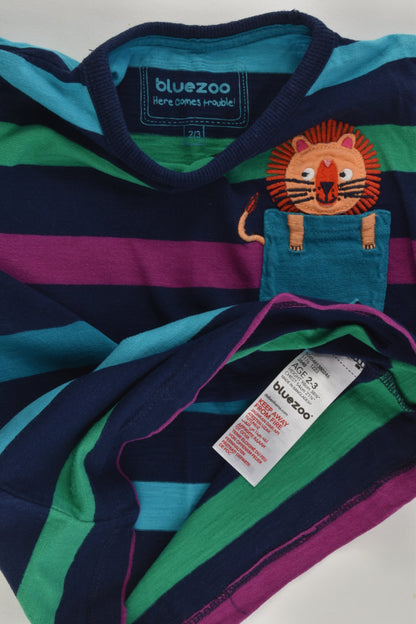 Bluezoo by Debenhams Size 2-3 (98 cm) Striped Lion Pocket Top