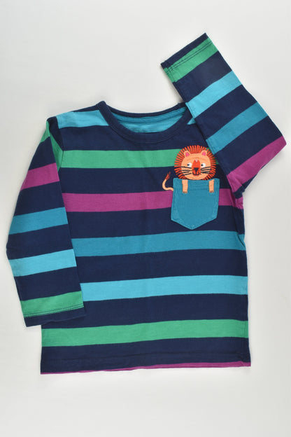 Bluezoo by Debenhams Size 2-3 (98 cm) Striped Lion Pocket Top