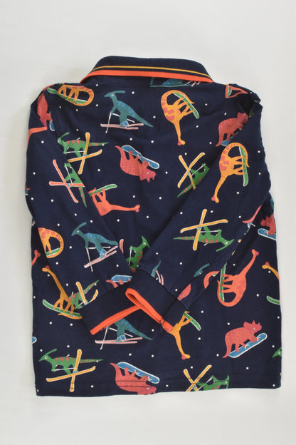 Bluezoo by Debenhams Size 2 (92 cm) Dinosaurs Snowboarding and Skiing Collared Top
