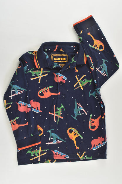 Bluezoo by Debenhams Size 2 (92 cm) Dinosaurs Snowboarding and Skiing Collared Top