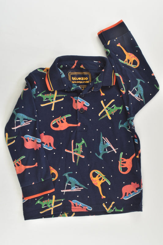 Bluezoo by Debenhams Size 2 (92 cm) Dinosaurs Snowboarding and Skiing Collared Top