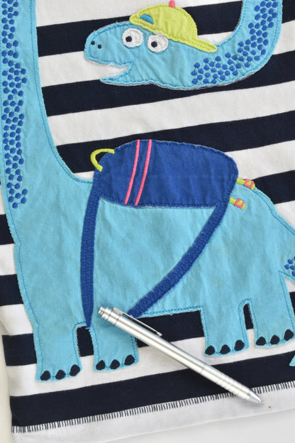 Bluezoo by Debenhams Size 2/3 (98 cm) Striped Dinosaur T-shirt