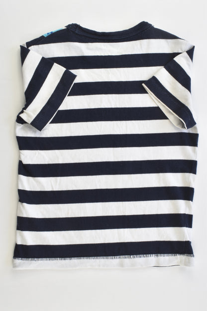 Bluezoo by Debenhams Size 2/3 (98 cm) Striped Dinosaur T-shirt