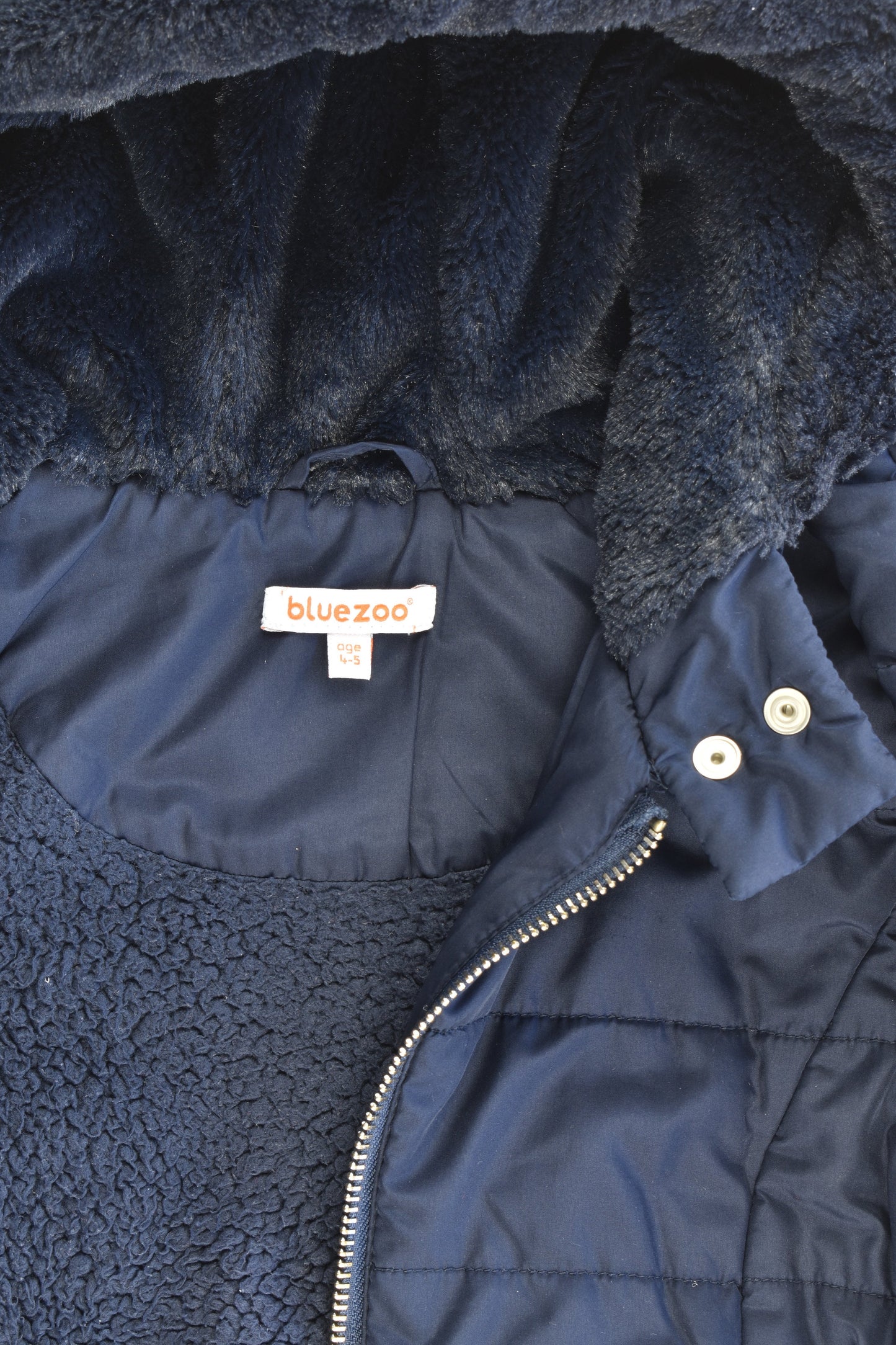 Bluezoo by Debenhams Size 4-5 (110 cm) Lightly Padded Navy Hooded Jacket