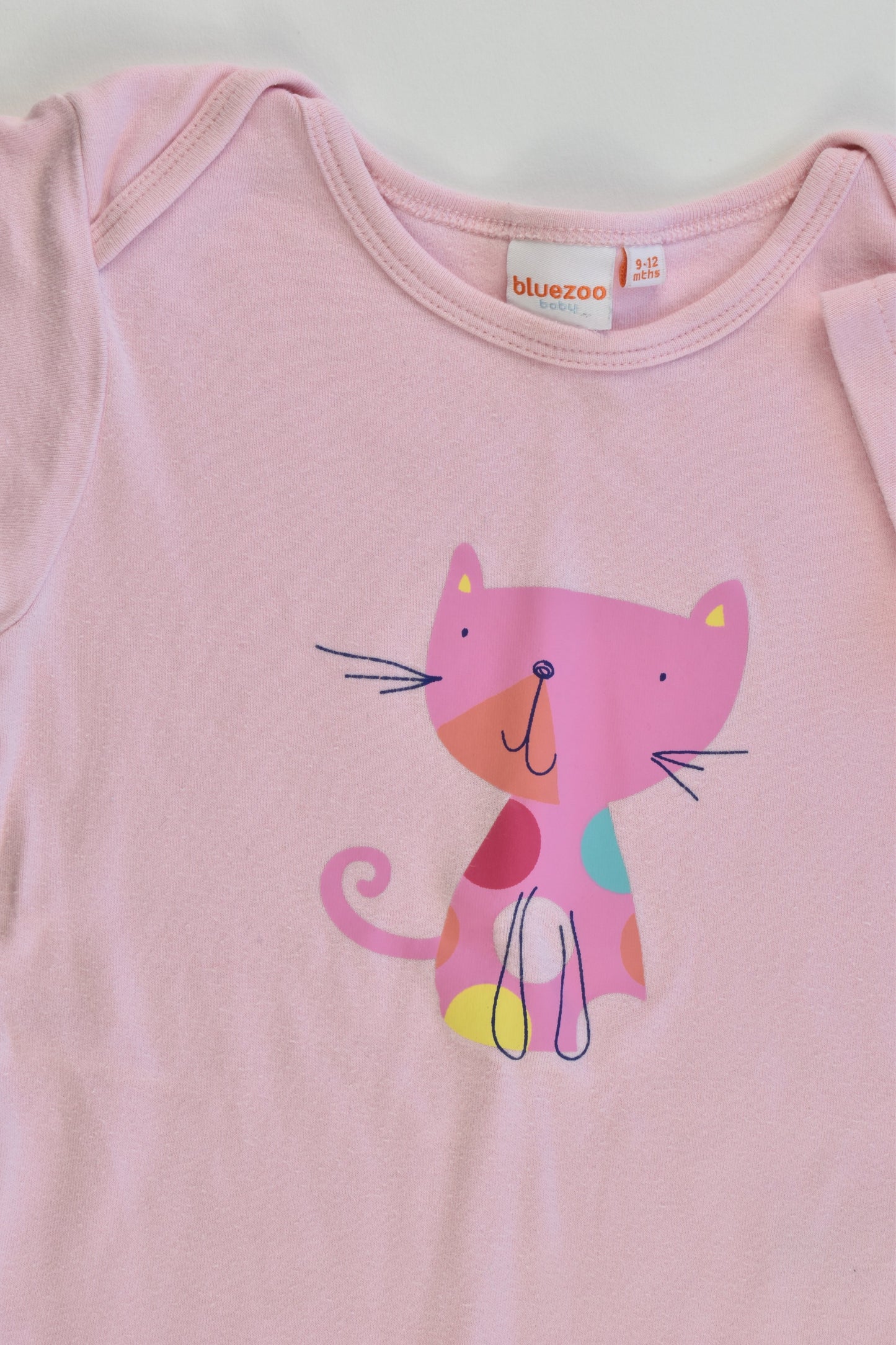 Bluezoo by Debenhams Size 9-12 months Colourful Cat Bodysuit