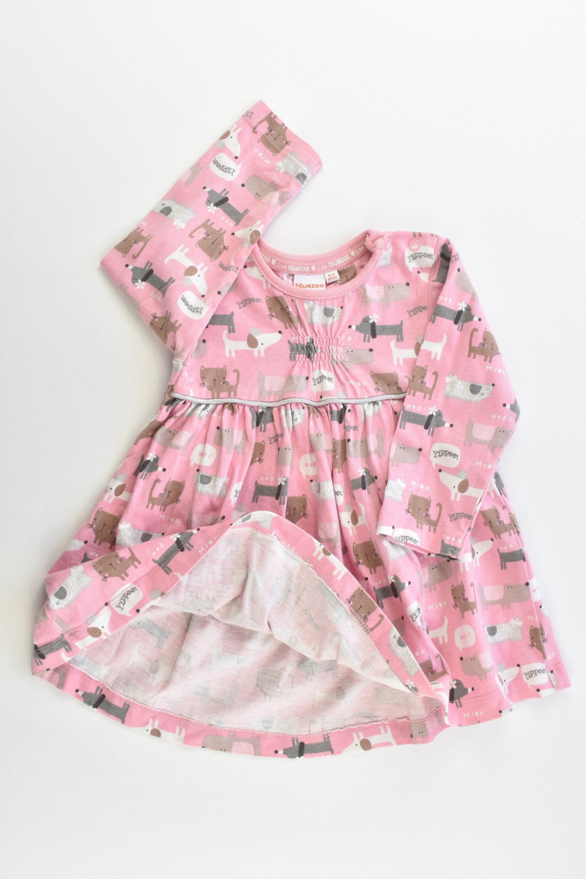 Bluezoo (Debenhams) Size 0 (74 cm, 6-9 months) Cats and Dogs Dress