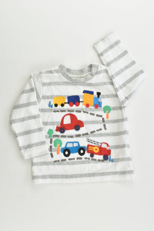 Bluezoo Debenhams Size 00 (3-6 months, 68 cm) Striped Colorful Vehicles Top