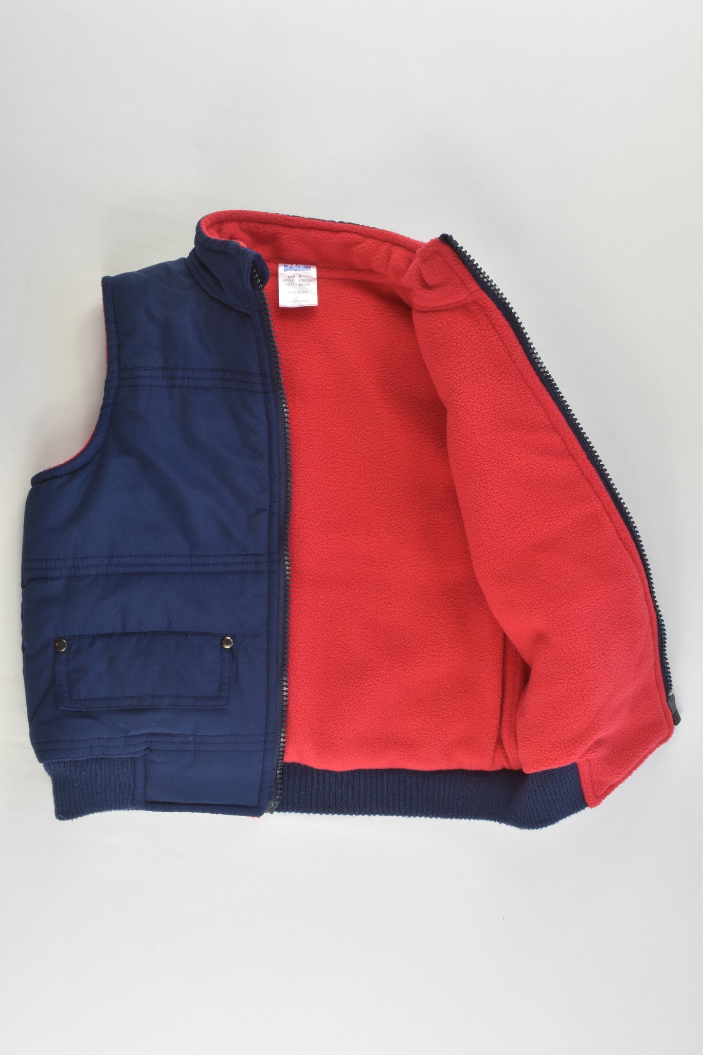 Bodean Size 4 Fleece Lined Puffer Vest