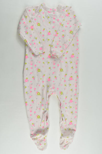 Bonds Size 0 (6-12 months) Floral Footed Wrap Romper