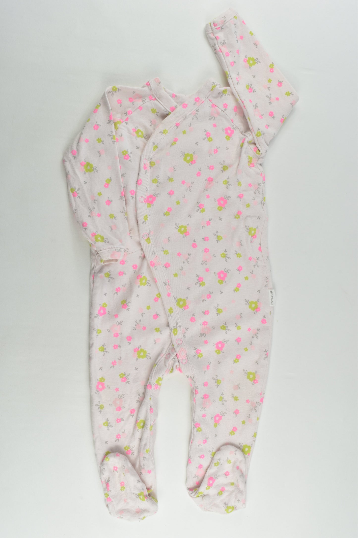 Bonds Size 0 (6-12 months) Floral Footed Wrap Romper