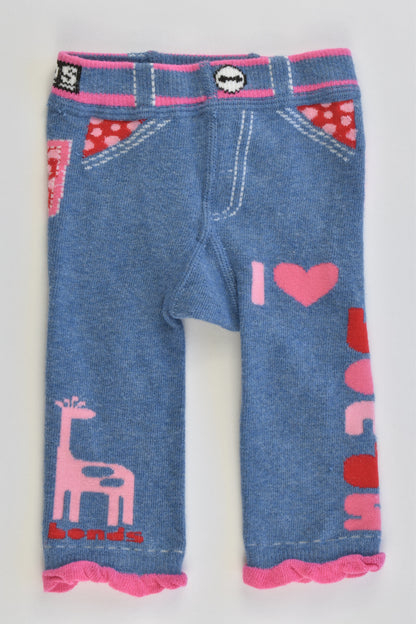 Bonds Size 0-6 months Giraffe and Pockets at the Back Leggings